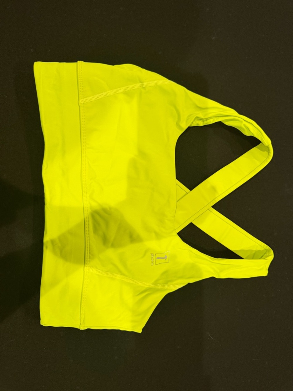 1st Phorm Solstice High-Impact Neon Yellow Sports Bra with Cross-Back Straps